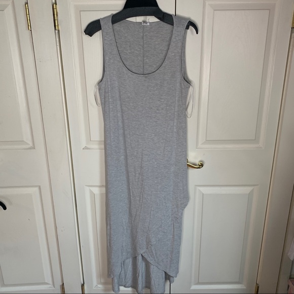 Cable & Gauge Dresses Cable Gauge Light Grey Maxi Dress W Slit